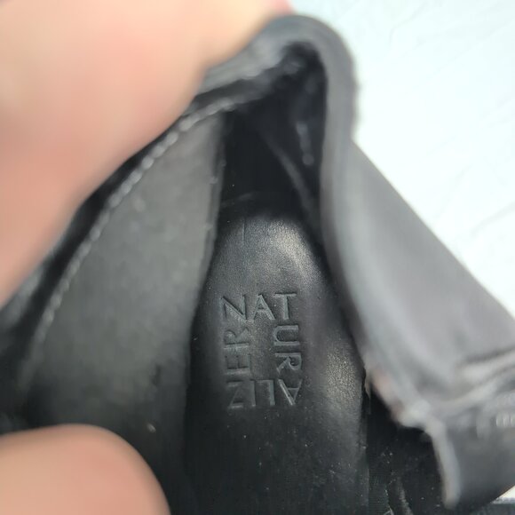 Naturalizer Black Leather Wedge Ankle Booties Size 10 - Picture 8 of 10